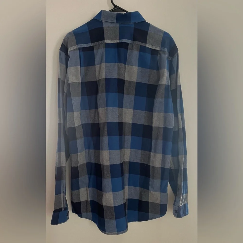 Eddie Bauer Flannel Shirt Plaid Button Down Classic Fit Men Sz L Tall - Picture 4 of 4